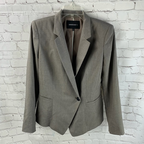 Lafayette 148 Jacket Blazer Brown Wool Silk - Picture 2 of 8